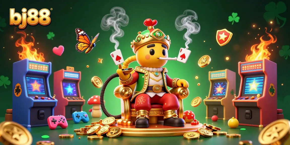 Experience an exciting scene with bj88, featuring a whimsical caterpillar character symbolizing the thrill of casino games.