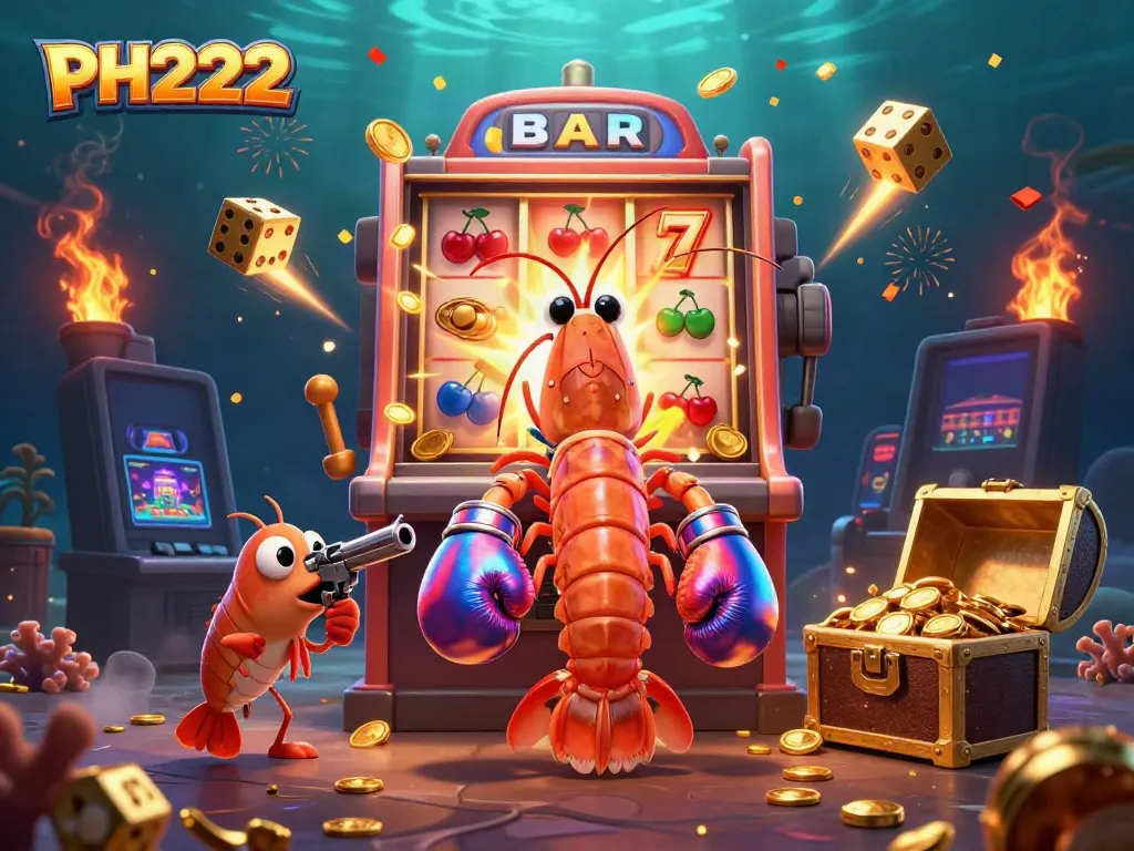 Engage with thrilling PH222 casino adventures illustrated with unique sea creatures and vibrant elements.