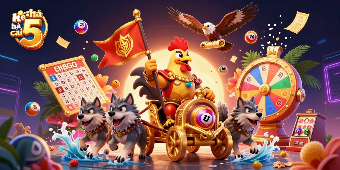 Experience thrilling gameplay with kèo nhà cái 5 as the rooster warlord leads a vibrant scene of lottery excitement.