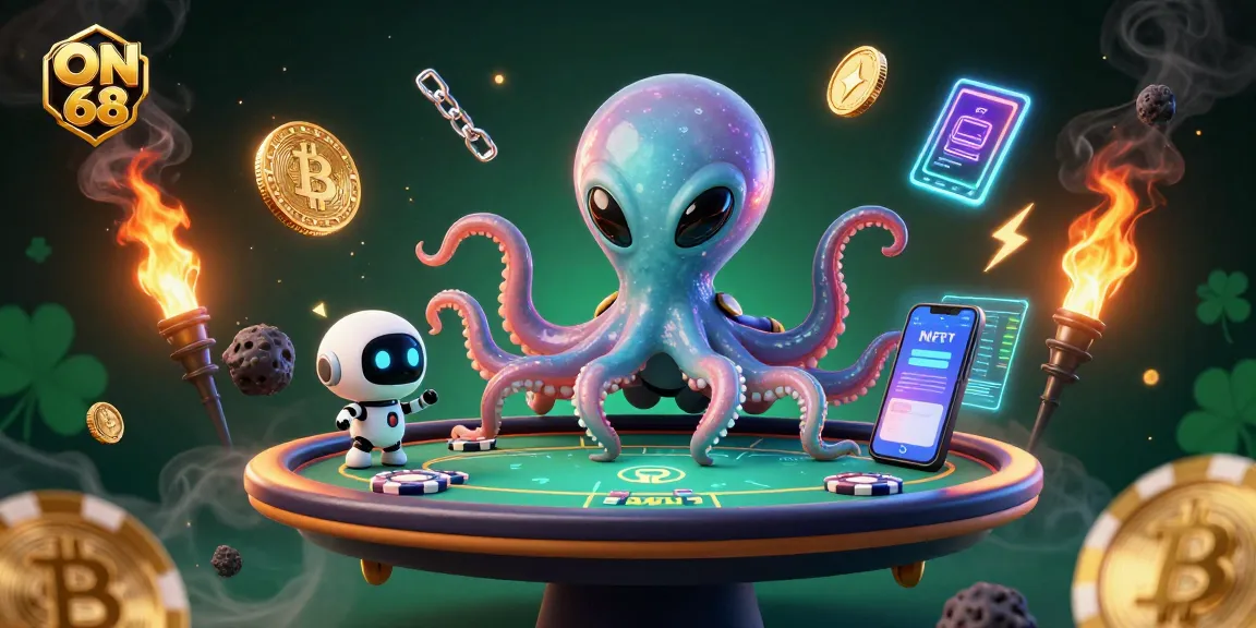 Engage with ON 68 and immerse in a dynamic casino experience with alien characters and holographic elements.