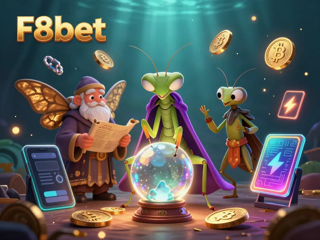 Experience the thrill of winning with F8bet in this vibrant casino-themed digital illustration.