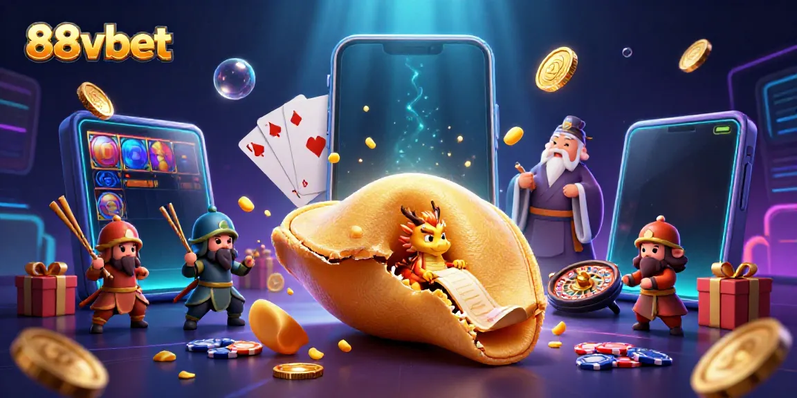 Experience the whimsical world of 88vbet with a golden fortune cookie and dynamic casino games