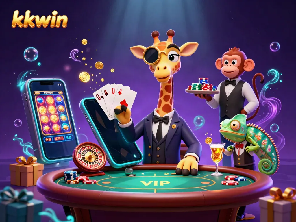 kkwin offers an exciting casino experience with vibrant 3D characters and dynamic game elements.
