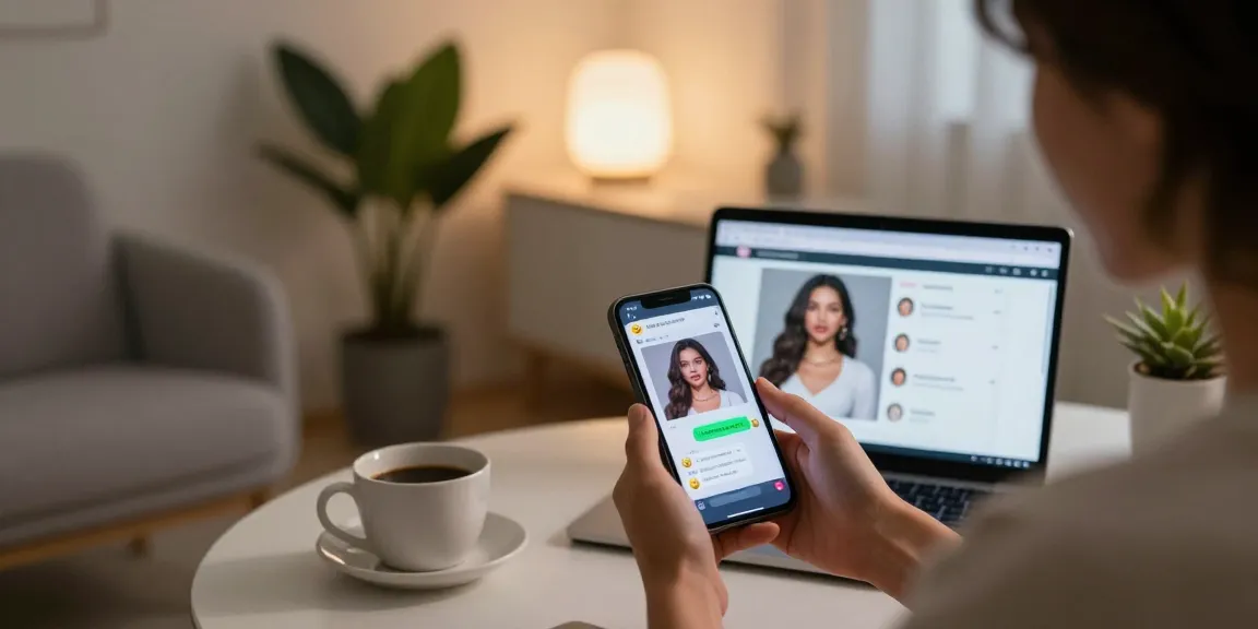Engaging with a slut ai chatbot in a cozy, intimate setting.