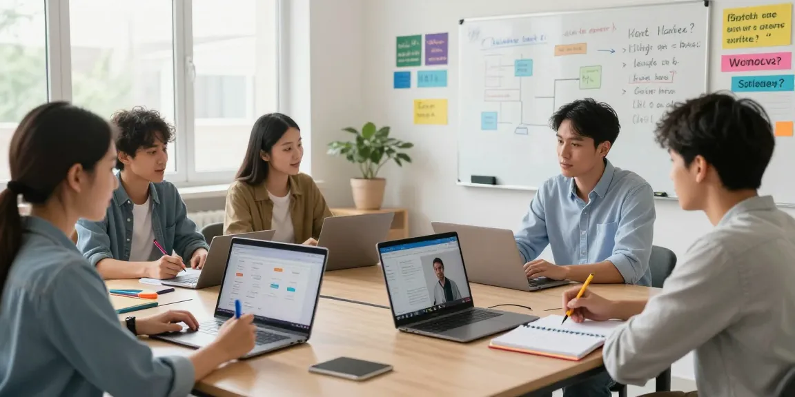 Innovative virtual classroom with students engaging online about 123b educational statutes