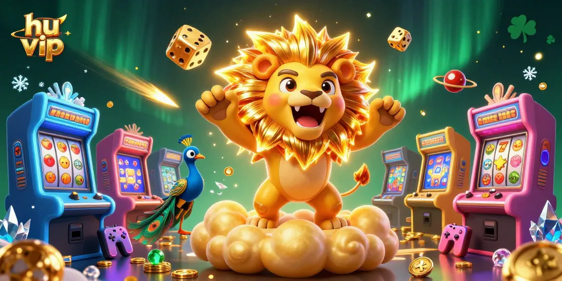 Join the hu vip gaming adventure with a colorful illustration featuring vibrant casino elements and characters.