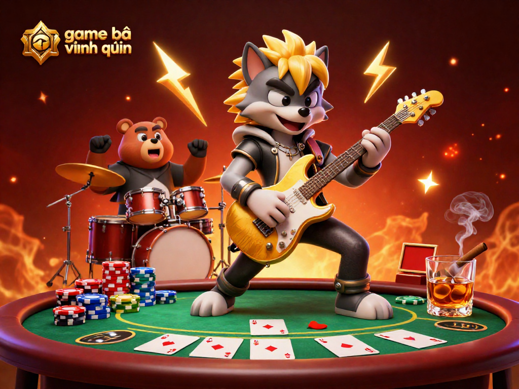 Experience the thrilling game bài vĩnh xuân with vibrant casino action featuring wolves and bears.