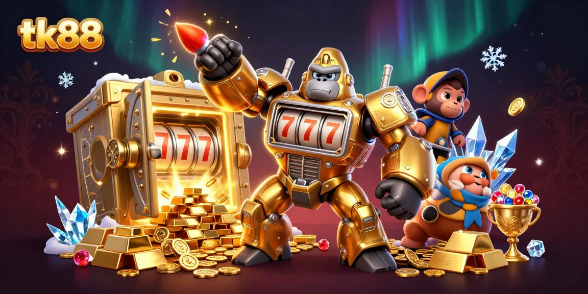Experience thrilling adventures at tk88 with our vibrant casino-themed 3D illustration.