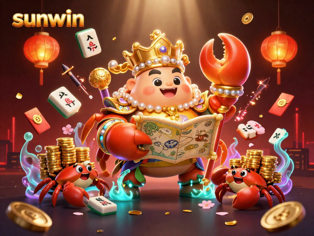 Engage in thrilling gameplay at sunwin with a vibrant 3D cartoon scene celebrating casino excitement.