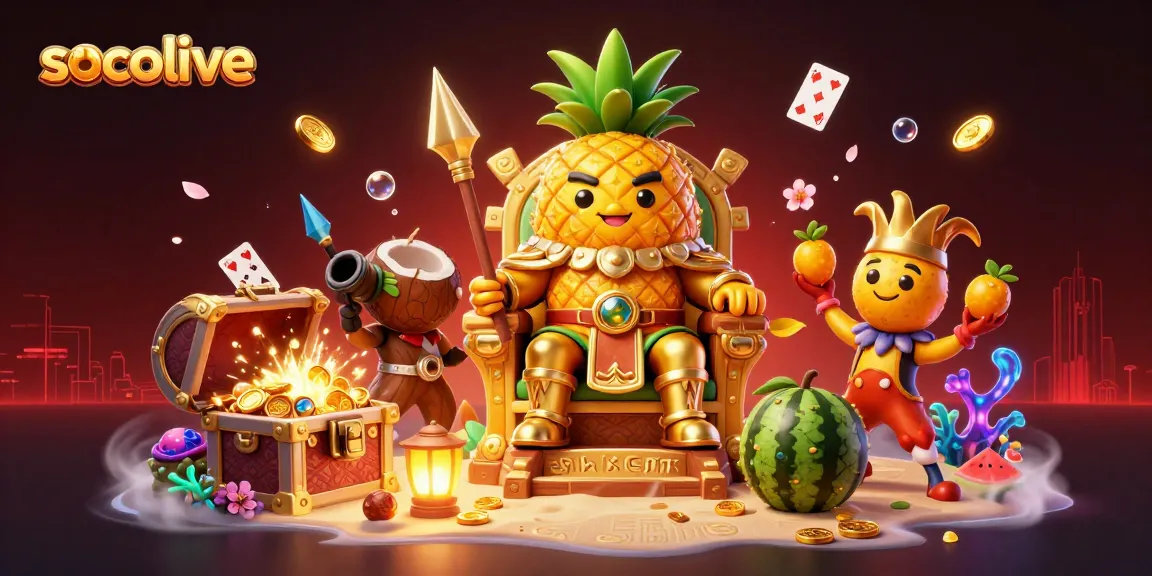 Socolive captures the excitement of gambling with vibrant casino characters and dynamic gaming elements.