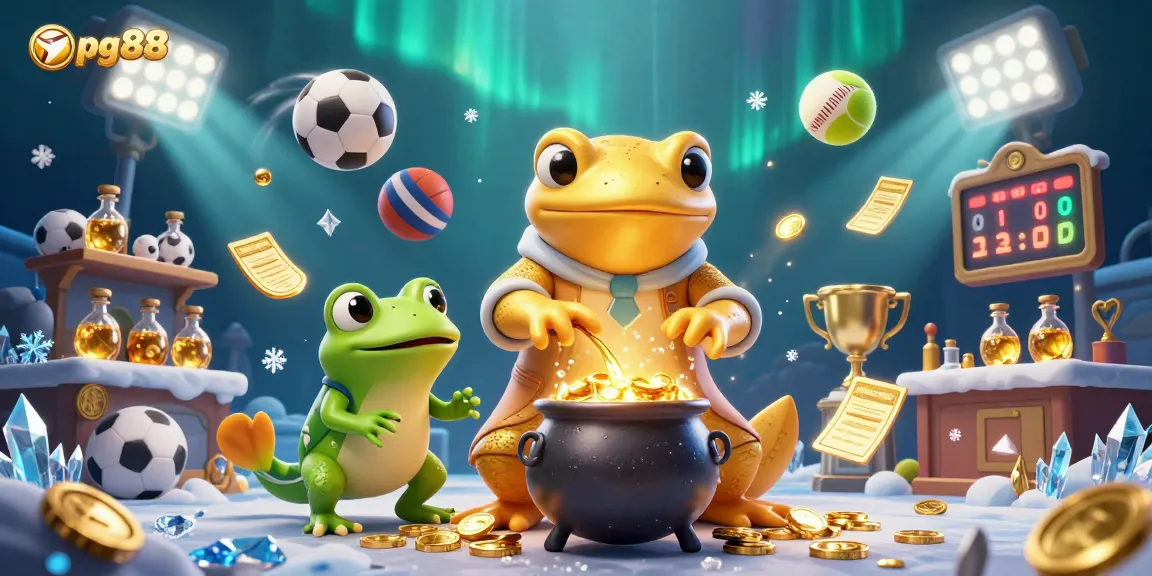 Enjoy thrilling sports betting with pg88 featuring a golden salamander alchemist surrounded by vibrant game elements.