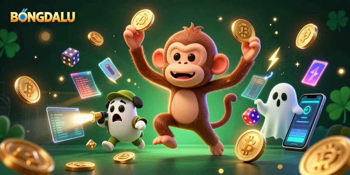 BONGDALU showcases a mischievous poltergeist monkey juggling golden objects in a vibrant casino scene.