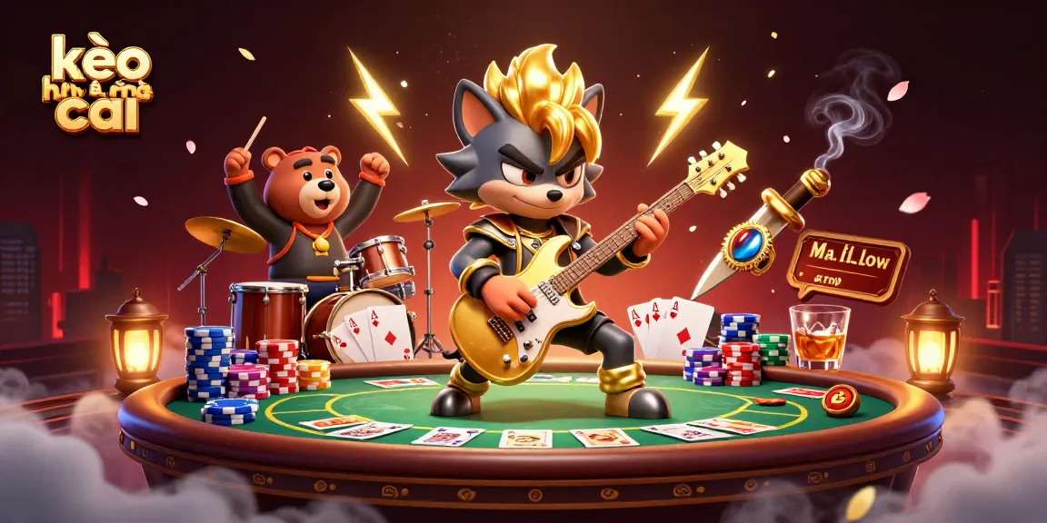 Engage with kèo nhà cái in this vibrant 3D scene showcasing dynamic poker action and festive atmosphere.