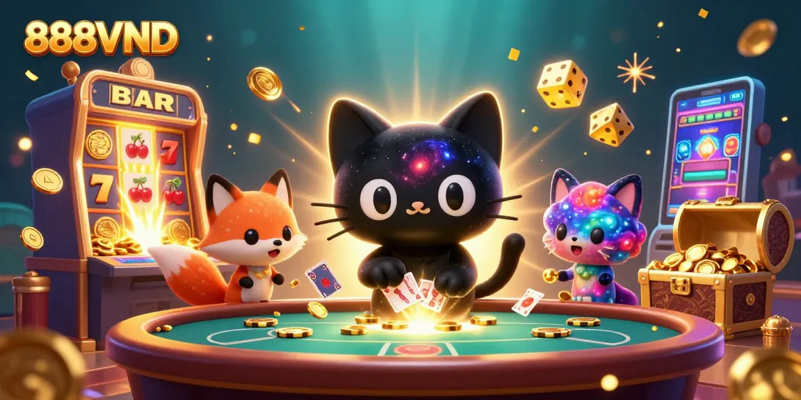 Experience the electrifying action of 888VND casino with vibrant characters and dynamic gaming elements.