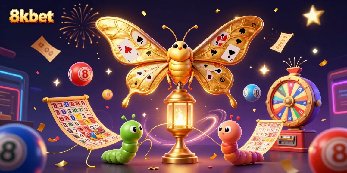 Experience thrilling casino entertainment with 8kbet, showcasing games and excitement in a vibrant illustration.
