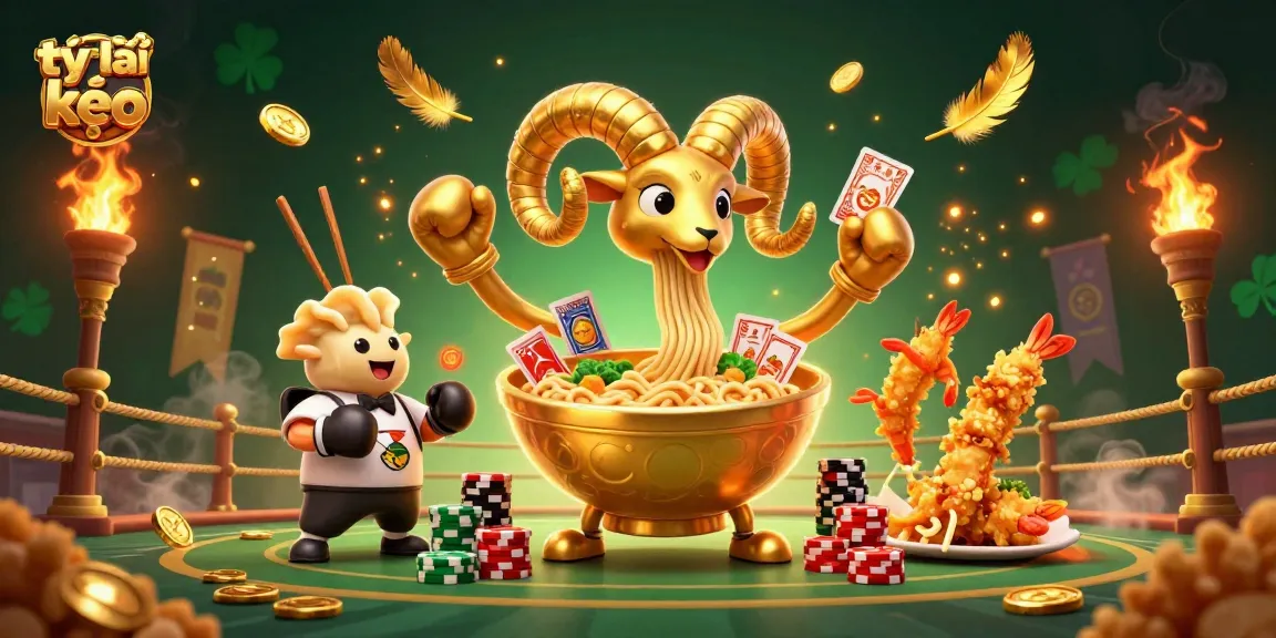 Experience tỷ lệ kèo with a vibrant 3D cartoon scene featuring unique casino characters and sports elements.