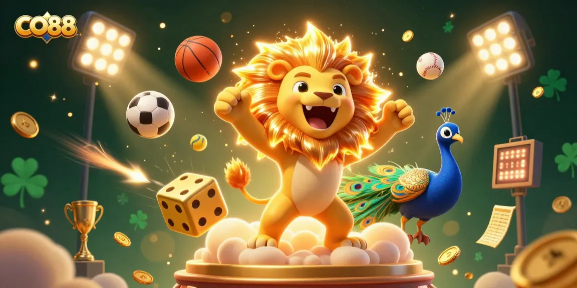 Experience the thrill of winning at CO88 with vibrant sports action and casino elements.