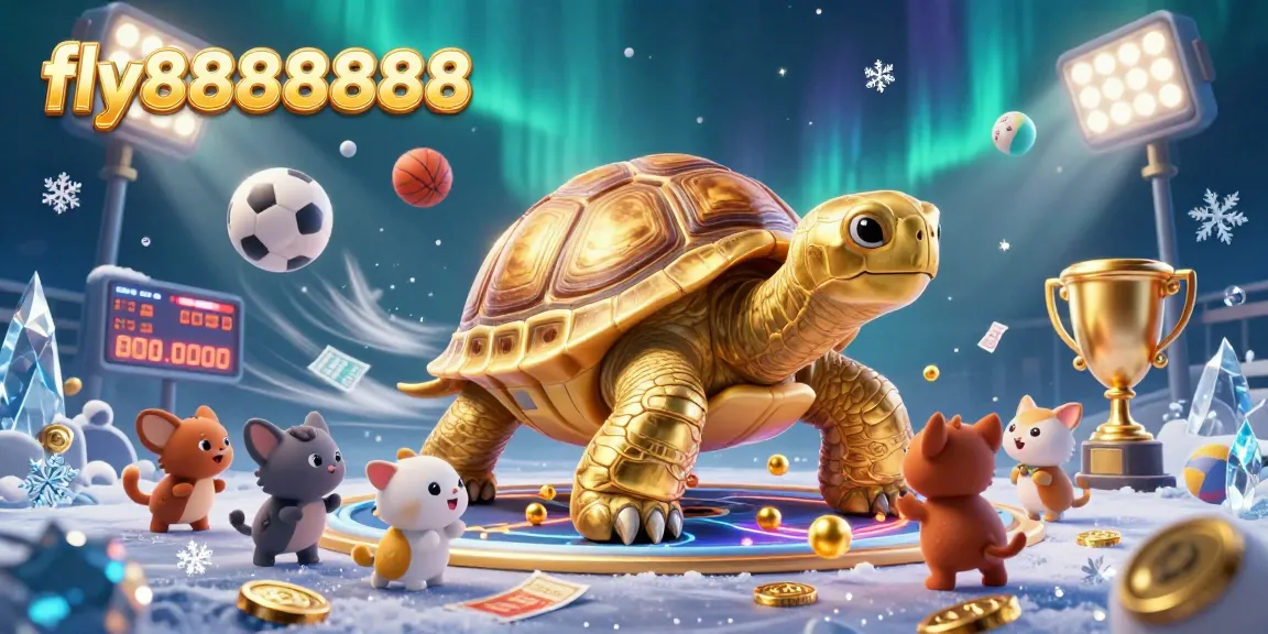 Engage with games at fly88888888, featuring a unique pinball-themed tortoise amid vibrant sports betting elements.