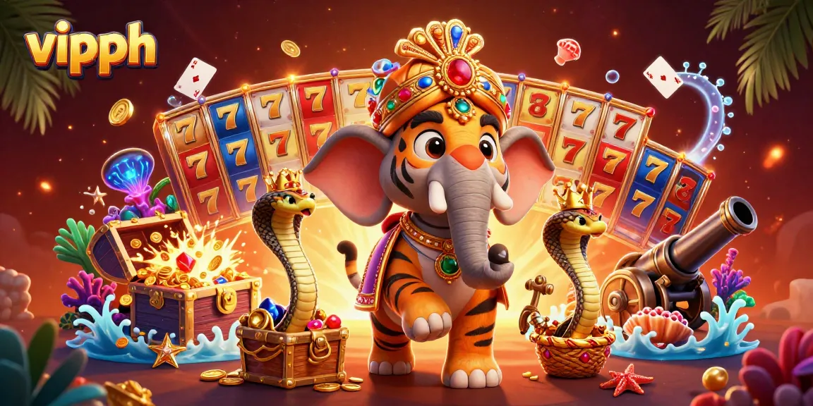 Experience the thrill of vipph with a vibrant 3D casino scene featuring a majestic maharaja tiger and treasure.