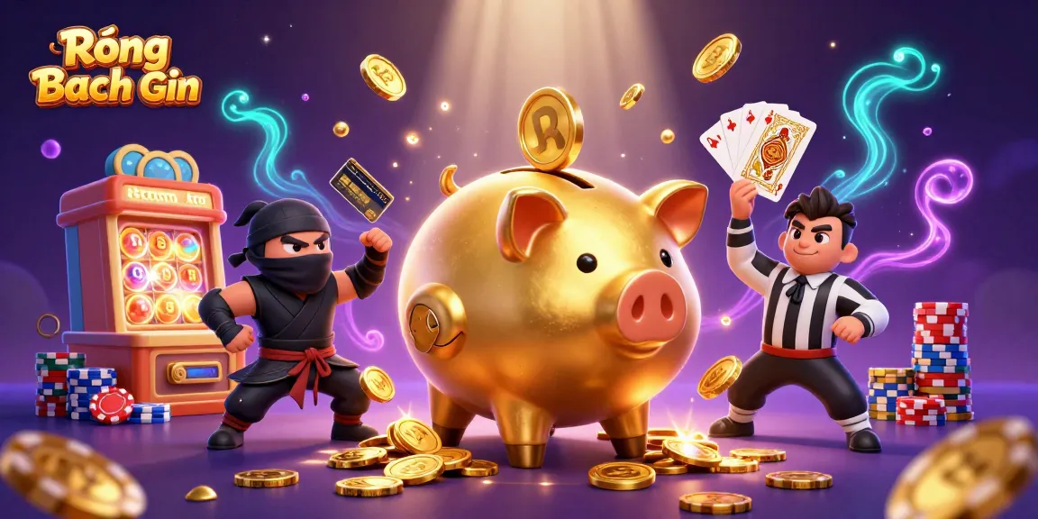 Win big with Rồng Bạch Kim's cartoon-style lottery scene, featuring vibrant characters and elements.