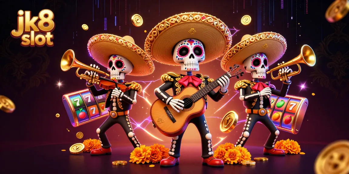 Spin the reels at jk8 slot with vibrant mariachi characters in a rich casino setting