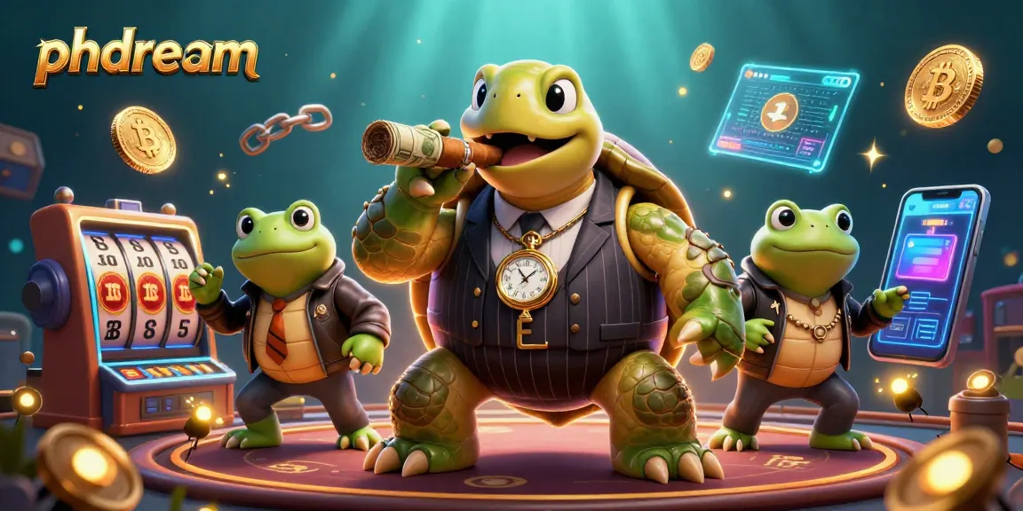 Experience thrilling games at Phdream's online casino, featuring a dynamic casino scene with unique characters.
