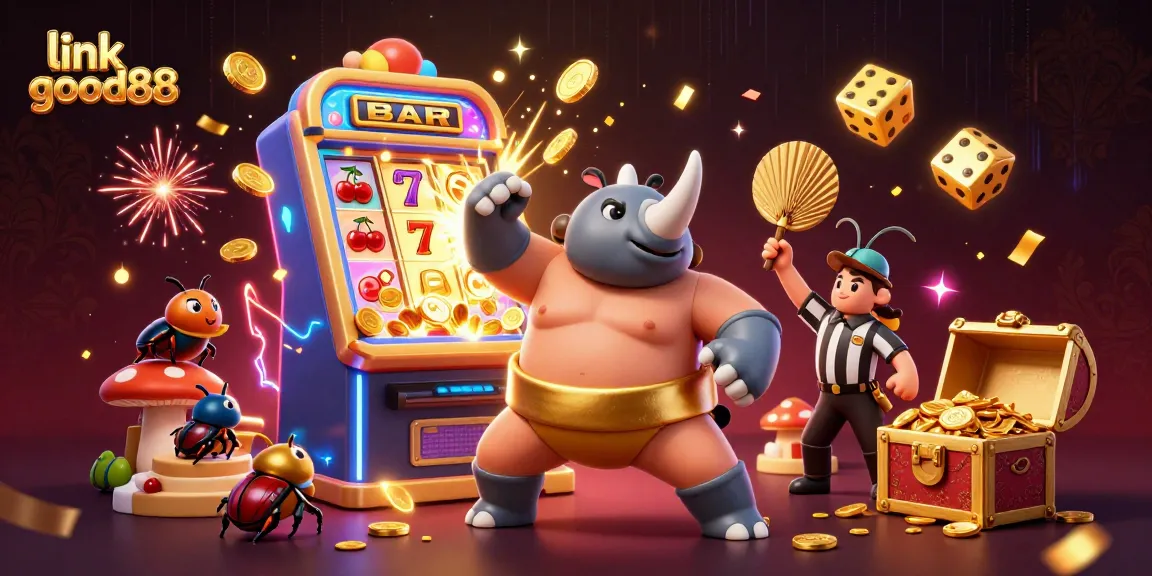 Win exciting prizes with link good88 as the rhino sumo champion stomps gold coins in the vibrant casino.