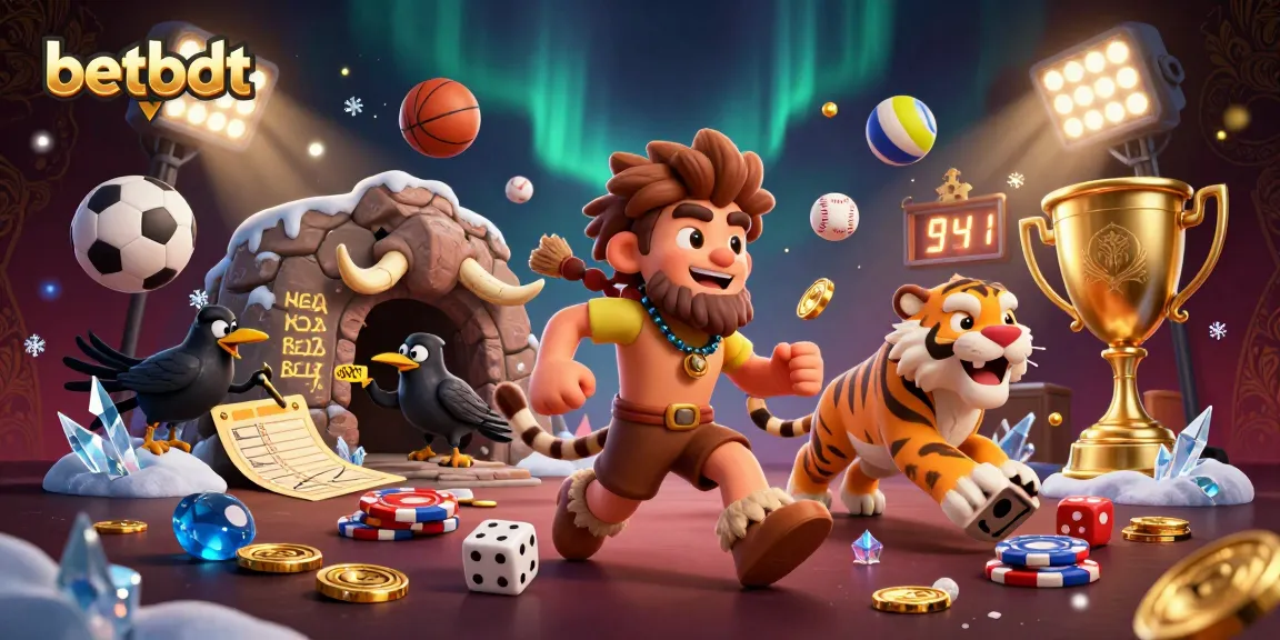 Experience thrilling gameplay with betbdt's prehistoric casino featuring caveman and sabertooth duo.