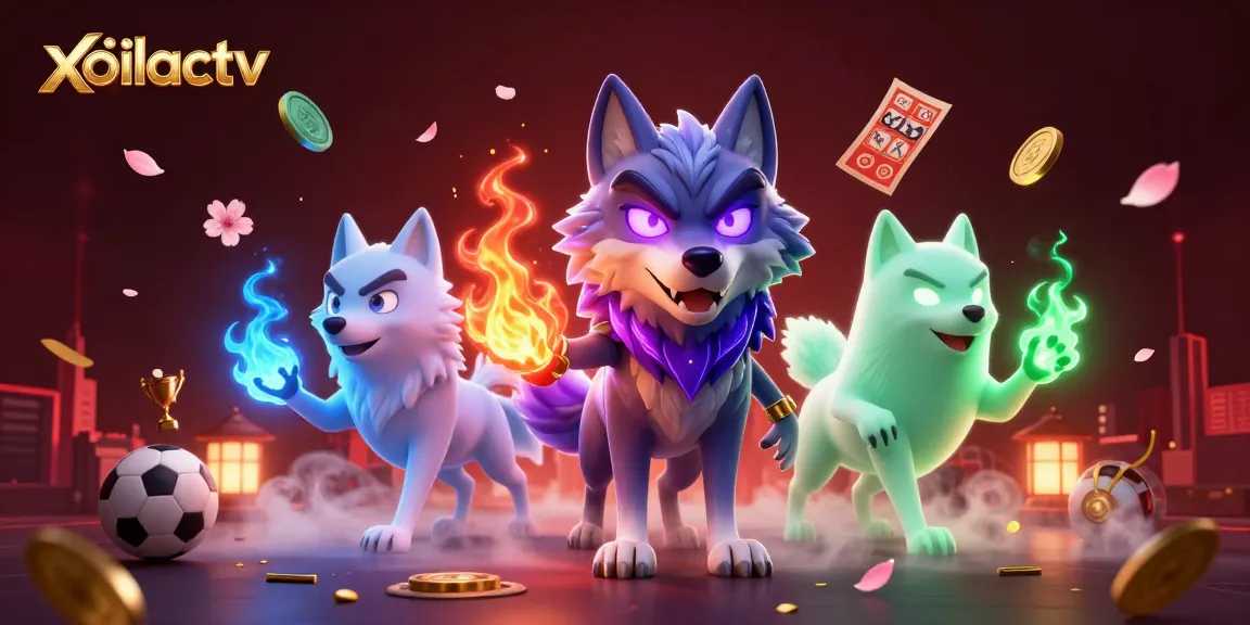 Xoilactv showcases dynamic sports betting scene with wolf characters and engaging gambling elements.