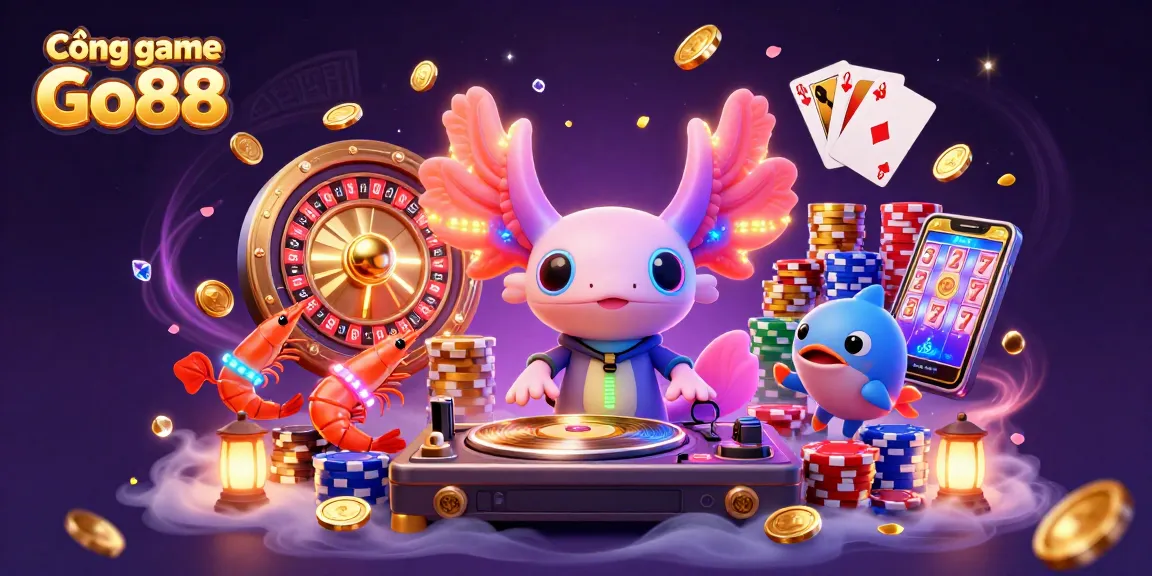 Experience excitement at Cổng game Go88 with vibrant gaming elements and lively characters.