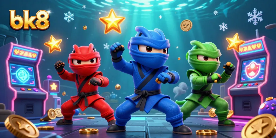 Experience thrilling gameplay with bk8 as ninja chameleons showcase martial arts amidst dazzling casino elements.