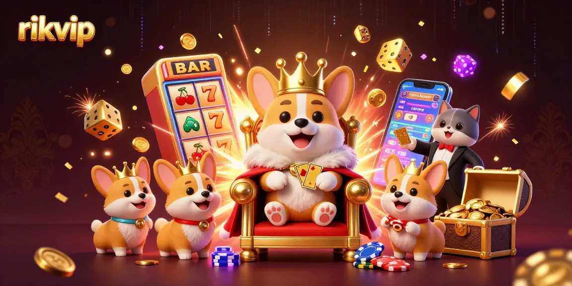 Engage with rikvip's vibrant casino scene showcasing animated characters and thrilling game elements.