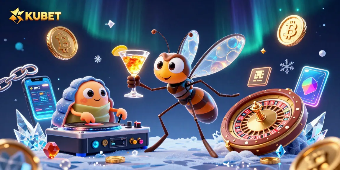 Engage with KUBET's vibrant casino experience featuring a mascot and gaming elements.