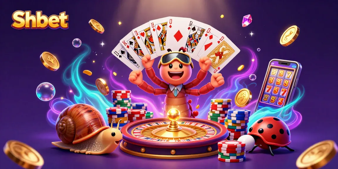 Experience Shbet's vibrant 3D casino scene with a millipede dealer and high-roller excitement.