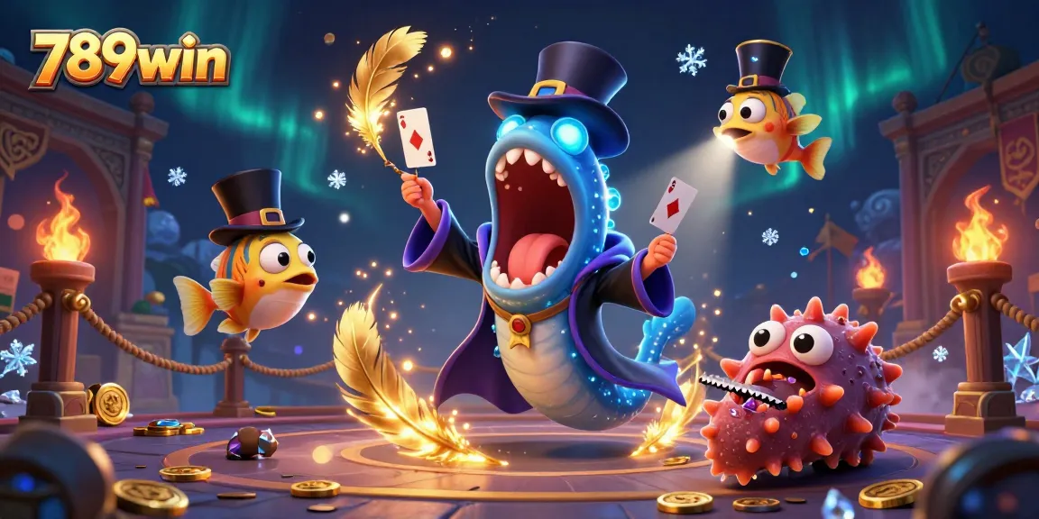 Engage in the magic of 789win with vibrant 3D cartoon characters in a deep-sea casino scene.