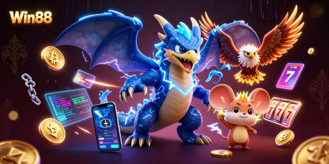 Experience thrilling gameplay at Win88 with powerful characters and vibrant casino elements!