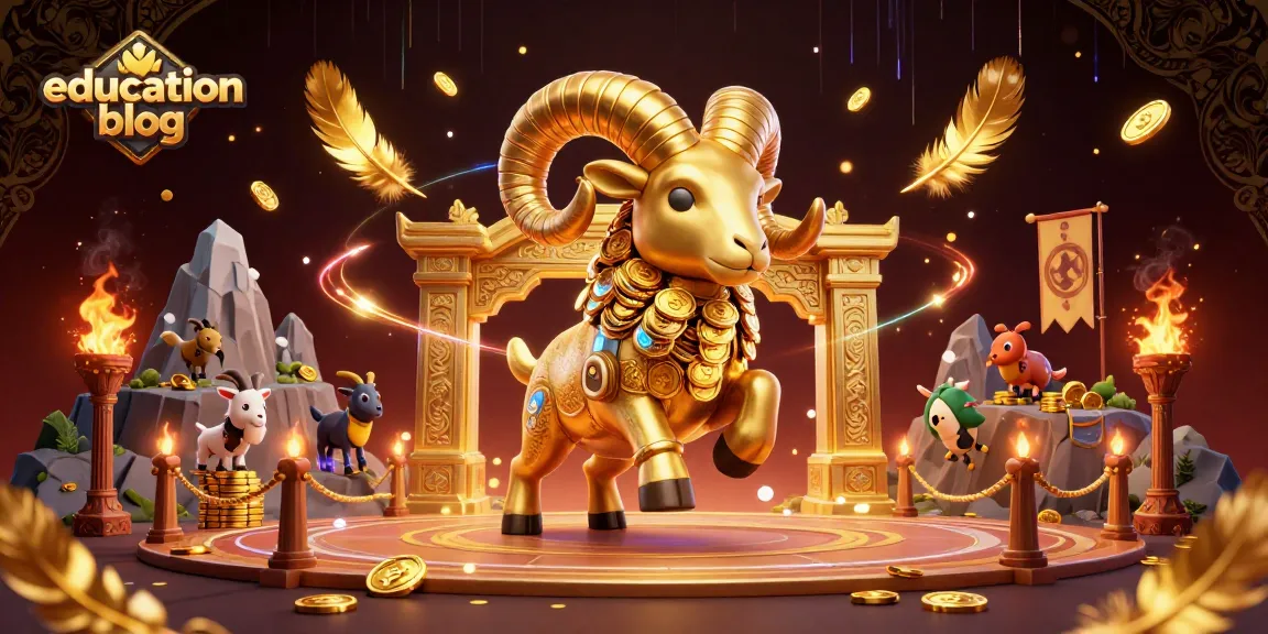 A dynamic scene with the golden ram charging at the casino gate, highlighting strategic moves for the education blog audience.