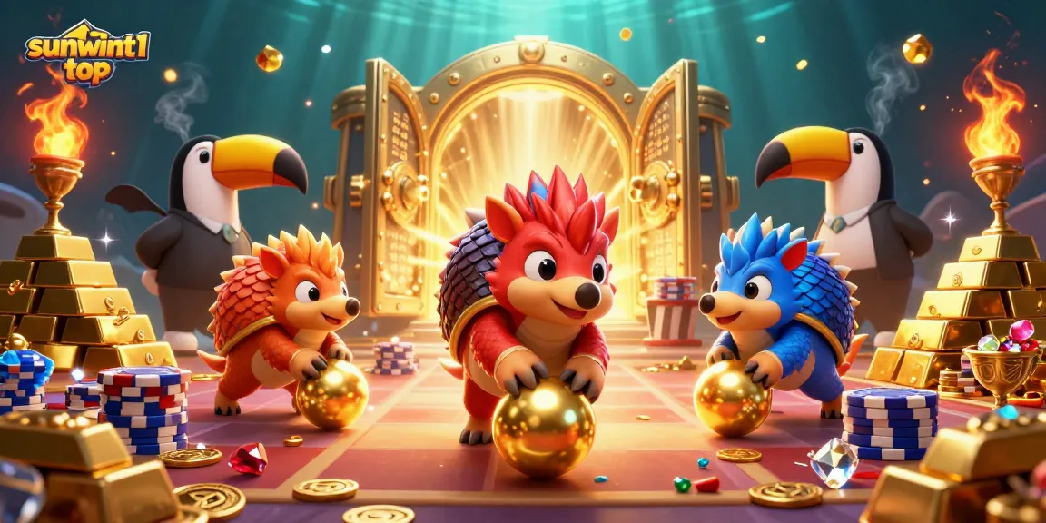 Compete in thrilling games at sunwint1 top with animated pangolins and rich casino elements.