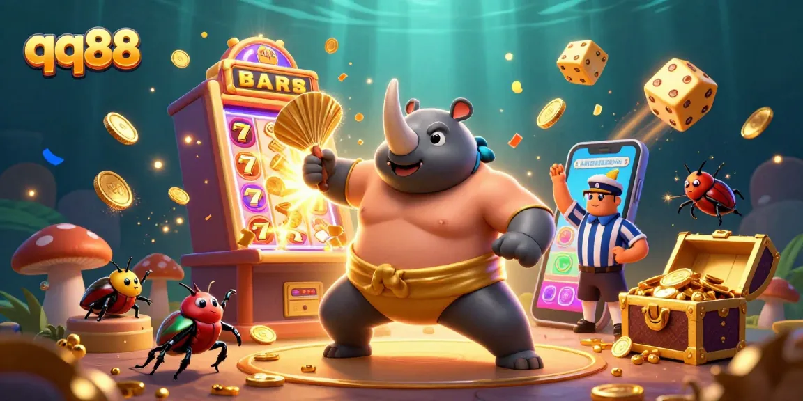 Engage with qq88's thrilling games featuring vibrant illustrations of casino excitement.